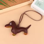 1st mäns bil tax nyckelring PU läder hund nyckelringar Fashi Dark brown