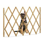 Relaxdays Barrière pour chiens, barrière de sécurité pour porte et escalier, grille à ciseaux extensible jusqu'à 116,5 cm, hauteur 82,5 cm, naturelle, L