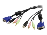 StarTech.com 10 ft 4-in-1 USB VGA KVM Cable with Audio and Microphone - VGA KVM Cable - USB KVM Cable - KVM Switch Cable (USBVGA4N1A10) - Kabel för tangentbord/mus/video/ljud - USB, HD-15 (VGA), mini-phone stereo 3.5 mm (hane) till HD-15 (VGA), mini-phone stereo 3.5 mm, USB typ B (hane) - 3 m - för P/N: SV231DDUSB, SV231DVGAU2A, SV431DDUSB