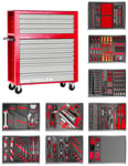 Servante d'atelier complète large avec coffre XL 514 outils MW Tools MWE512G33