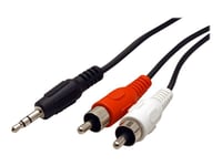 Roline - Câble audio - mini jack stéréo mâle pour RCA mâle - 1.5 m - blindé - noir