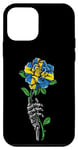 Coque pour iPhone 12 mini Rose suédoise avec squelette drapeau de la Suède Racines Souvenir suédois