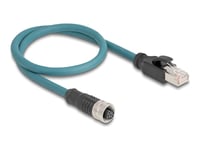 Delock - Nätverkskabel - 8-Stifts M12 (Hona) Till Rj-45 (Hane) - 50 Cm - 6.2 Mm - S/Ftp - Cat 6A - Ip67 - Svart