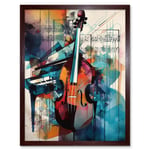 Violin and Piano Classical Music Note Melody Concerto Abstract Modern Watercolour Painting Art Print Framed Poster Wall Decor 12x16 inch