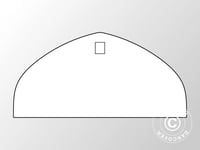 Ändvägg enkel för tälthall, rundbågehall Lagertält Förrådstält 9x4,42m, PVC, Vit
