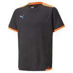 PUMA Unisex Kids Teamliga Jersey Jr Football Shirt, Puma Black-ultra Orange, 128 UK