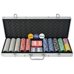 vidaXL Pokerset med 500 laser-marker aluminium 80184