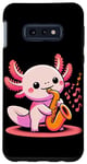 Coque pour Galaxy S10e Saxophone mignon jouant axolotl amusant amateur de musique