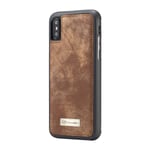 Mipcase Flip Phone Case for iPhone X/XS, Leather Case Detachable TPU Hard Case with Wallet and Card Slots [11-Slots] Magnetic Closure Cover for iPhone X/XS (Brown)