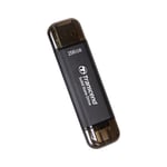 Transcend ESD310C SSD muistitikku USB-A ja USB-C 256GB