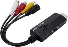Adaptateur HDMI vers RCA Male vers Femelle Convertisseur HDMI vers AV 3RCA CVBS Convertisseur Audio vid¿¿o Composite Connecteur HDMI 1080p avec cable de Chargement USB pour TV, VHS, DVD