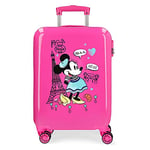 Disney 315172A Minnie Around the World cabin bag, pink, 38 x 55 x 20 cm, rigid ABS combination closure on the side, 34 2 kg, 4 double wheels, hand luggage.