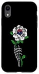 Coque pour iPhone XR Rose corée du Sud avec racines squelette du drapeau coréen
