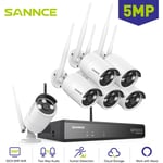 Wifi Kit de vidéosurveillance 5MP nvr 6Caméras Smart ir Vision Nocturne Interphone Bidirectionnel Sans fil cctv Sécurité de Système - Sannce