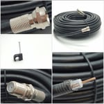 BLACK 15m RG6 Coaxial Satellite Extension Cable For Sky HD Q Virgin Freesat TV