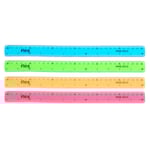 Transparent linjal Dubbelskala Plast rak linjal Flexibel böjbar PVC linjal