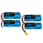 Lipo Batteri, 11,1V Høj Kapacitet, XT90 Stik Hardcase, 3PCS3S720080CXT90
