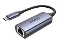 Unitek U1323a - Nätverksadapter - Usb 3.0 - Gigabit Ethernet X 1 + Usb-C (Endast Ström) X 1 - Rymdgrå