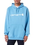 Carhartt Men's Loose Fit Midweight Logo Graphic Sweatshirt, Blue Lagoon Heather, XL
