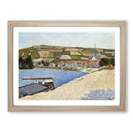 Les Andelys Beach By Paul Signac Classic Painting Framed Wall Art Print, Ready to Hang Picture for Living Room Bedroom Home Office Décor, Oak A2 (64 x 46 cm)