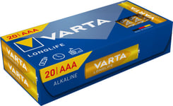 VARTA Longlife Alkaline AAA-batterier LR3, 20-pack
