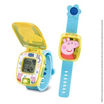 VTech - Peppa Pig, La Montre-Jeu Interactive, Montre Enfant à Clapet avec Écran Animé, Bracelet Souple, 8 Cadrans, 4 Jeux Éducatifs, Cadeau Enfant de 3 Ans à 6 Ans - Contenu en Français