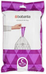 Brabantia Perfectfit Bin Liners(Size C/10-12 Litre) 40 Bags White - Code C UK