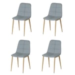 Bo Living Torino Dining Chairs, Set of 4, L44 x W52.50 x H86cm, Cool Grey