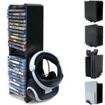 PS4 and Xbox One S Game Storage Tower Vertical Console Stand VR Glasses Holder