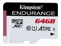 Kingston High Endurance - Carte mémoire flash - 64 Go - A1 / UHS-I U1 / Class10 - microSDXC UHS-I