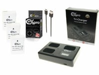 Ex-Pro EN-EL14 MH24 LCD TRIPPLE Go-Charger USB 3x Battery for Nikon D3300 D5100