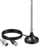 Antenne 75 Ohms Fm/Dab+ Avec Base Magnétique, Antenne Radio Fm Numérique Télescopique Pour Réception Radio Stéréo, Tuner Radio Portable Et Récepteur Hi-Fi[X873]