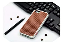 Waffle Case For iPhone XS X 10 8 7 6 6S 5 5s 7 plus SE Cover Soft Rubber Silicone Waffle Shoe Sole Mobile Phone Funda-Brown White-For iPhone X