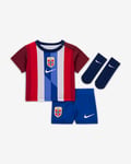 Norge 2024 Stadium (hjemmedrakt) Nike Football Replica draktsett i tre deler til sped-/småbarn