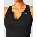 ICANIWILL Ribbed Define Seamless Tank Top, Black