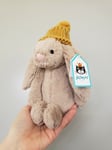 jellycat london bashful beige bunny plush  small with mustard hat Toastie
