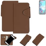 Protective cover for LG Electronics Q70 flip case faux leather brown mobile phon