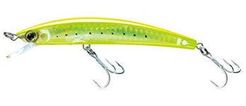 Yo-Zuri Crystal 3D Minnow Floating Lure, Chartreuse Silver, 3-1/2-Inch