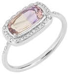 Elements Gold GR609 56 9ct White Gold Diamond and  Ametrine Jewellery
