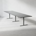 Konferensbord Modul - Höj- och sänkbart, Storlek 360 cm, Färg Svart, Ben Silver