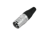 HICON XLR plug 3pin HI-X3CM-V, Hicon XLR Sladd Hane Male krom 3pin HI-X3CM-V