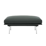 Muuto - Outline Pouf / Polished Aluminium Base Twill Weave 990 - Fotpallar - Anderssen & Voll - Metall/Textilmaterial