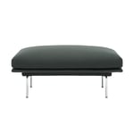 Muuto - Outline Pouf / Polished Aluminium Base Twill Weave 990 - Fotpallar