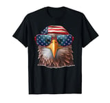 USA Flag Bald Eagle with American Flag T-Shirt