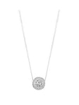 The Love Silver Collection Sterling Silver Cubic Zirconia Halo Pendant