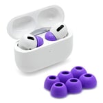 Eartune Fidelity UF-A Premium Memory Foam Tips for AirPods Pro (1st Gen & 2nd Gen) - Fits in Charging Case, Stays in Your Ears, Superb Sound Isolation, and Built-in Waxguard - Large, [Purple]