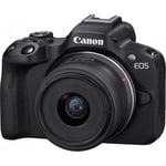 Canon EOS R50 -systemkamera + 18-45 mm objektiv