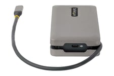 StarTech.com USB-C Multiport Adapter, HDMI/VGA, 4K 60Hz Video, 3-Port USB Hub, 100W Power Delivery Pass-Through, GbE, USB Type-C Travel Dock w/ Charging, 1ft/30cm Wrap-Around Cable - Mini Laptop Docking Station (DKT31CVHPD3) - dockingstation - USB-C - VGA