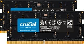 Crucial RAM 16Go Kit (2x8Go) DDR5 5600MHz (ou 5200MHz ou 4800MHz) Mémoire pour Ordinateur Portable CT2K8G56C46S5