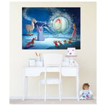 Ag Art - Poster géant Cendrillon Carrosse Princesse Disney intisse 155X115 cm